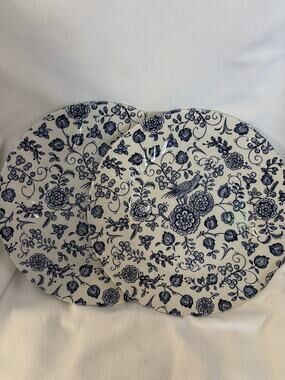 Royal Wessex Jacobean Blue Floral Pattern Dinner Plates Lot of 2